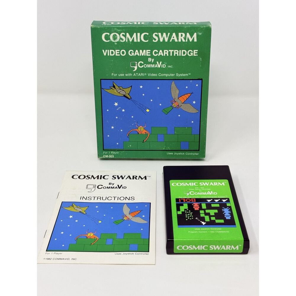 Cosmic Swarm Atari 2600 CommaVid 1982 Complete CIB Tested